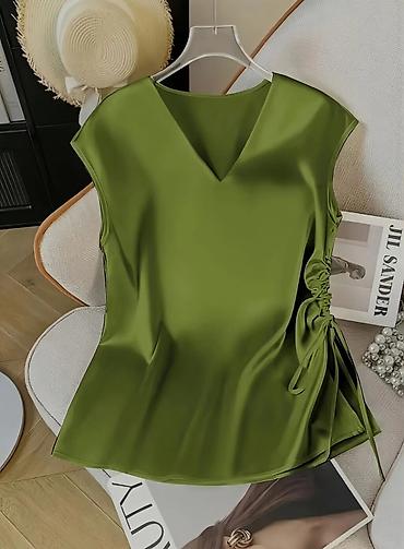 Köynək və bluzalar: Ölçü: XXL (44-46) Stil: V-yaxa, böyrü büzməli və ipli model Material — 14