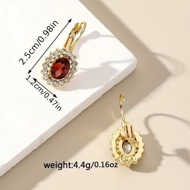 Minđuše: Vintage inspirisane viseće minđuše – ovalni kristali sa okvirom od — 4