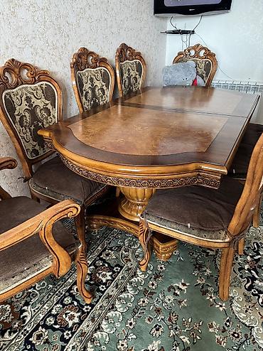 malaziya stol: İşlənmiş, Açılan, 8 stul — 1