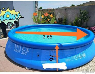 heyetde hovuz: İşlənmiş Şişmə Hovuz Intex, 3.1 - 4 m, 3501 - 4000 l