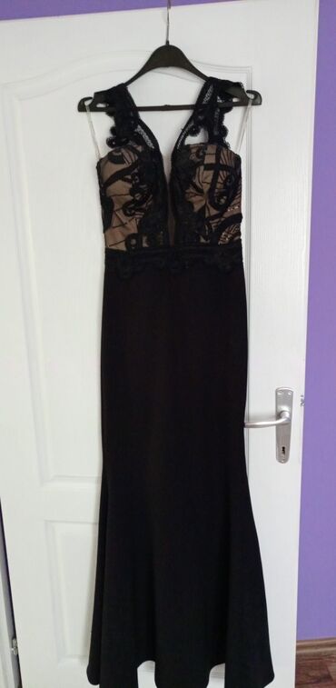 crna duga pamučna haljina: S (EU 36), color - Black, Evening, With the straps