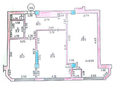 2 bedroom: 2 комнаты, 80 м², Элитка, 6 этаж, Евроремонт — 1