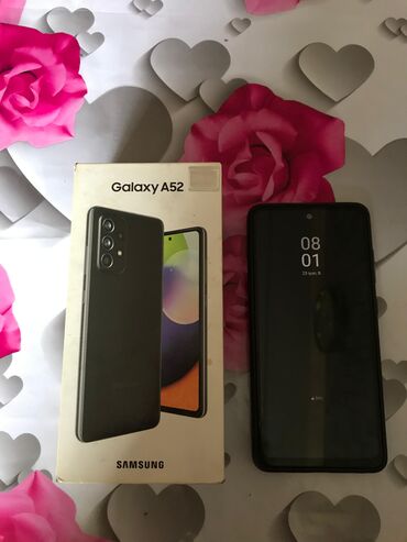 samsung islenmis telefonlar: Samsung Galaxy A52, 128 ГБ, цвет - Черный, Отпечаток пальца, Две SIM карты, Face ID