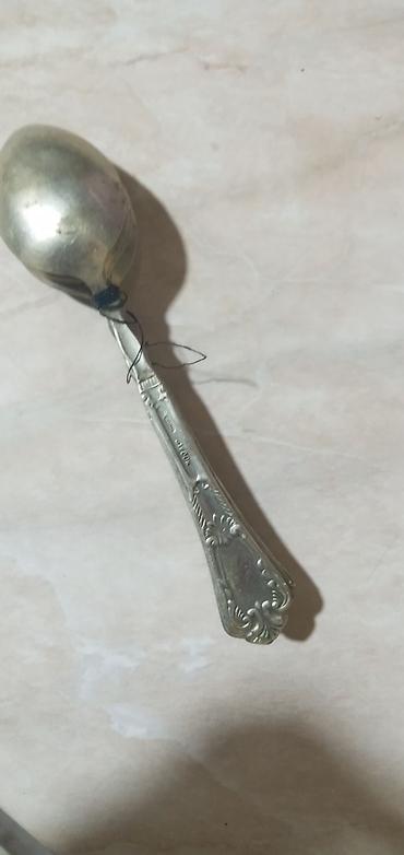 saxta baba saxta can: Gümüşü rəngli dekorativ çay qaşığı - Material: metal ərintisi, gümüşü — 2