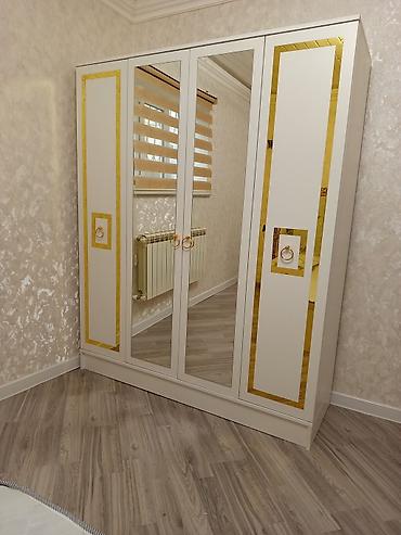Dolablar: Yeni, 4 qapılı, Güzgülü, Bej, Açılan, Düz dolab — 4