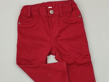 czerwone spodnie dla chłopca: Spodnie jeansowe, H&M, 6-9 m, stan - Bardzo dobry