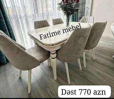 stenka mebel: Qonaq otağı üçün, Yeni, Dördbucaq masa, 6 stul — 1
