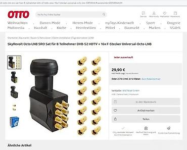 yettel ruter internet: SkyRevolt Octo LNB SRO – univerzalni satelitski LNB sa 8 izlaza + set — 2