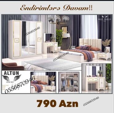 Yataq otağı dəstləri: İkinəfərlik çarpayı, 2 tumba, Azərbaycan, Yeni — 21