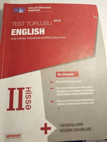 6 ci sinif dim riyaziyyat cavablari: İngilis dili Testlər 11-ci sinif, DİM, 2-ci hissə, 2019 il