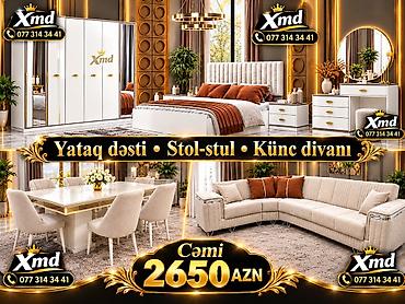 Mebel dəsti – yataq otağı, yemək dəsti və künc divanı komplekti lalafo.az -da Mebel dəsti – yataq otağı, yemək dəsti və künc divanı komplekti