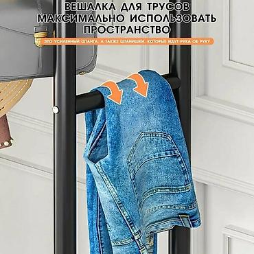 Вешалки: Напольная двухъярусная вешалка-органайзер для одежды на колёсах - — 6