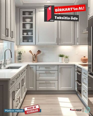 Sifarişlə mətbəx mebeli: Sifarişlə mətbəx dəsti, Özü çəkən petlələr, Sadə laminat, Kredit var, Pulsuz çatdırılma -da lalafo.az — 12 Sifarişlə mətbəx mebeli: Sifarişlə mətbəx dəsti, Özü çəkən petlələr, Sadə laminat, Kredit var, Pulsuz çatdırılma — 12