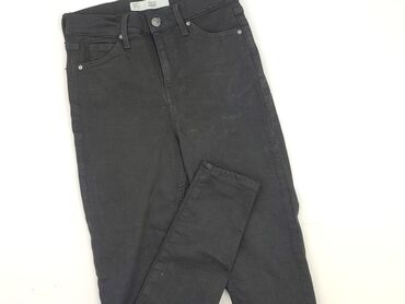 czarne jeansy z dziurami na kolanach damskie: Topshop, Jeansy damskie, rozmiar XS