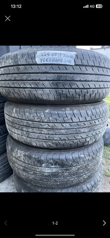 Шины: Шины 225 / 60 / R 17, Лето, Б/у, Комплект, Япония, Yokohama
