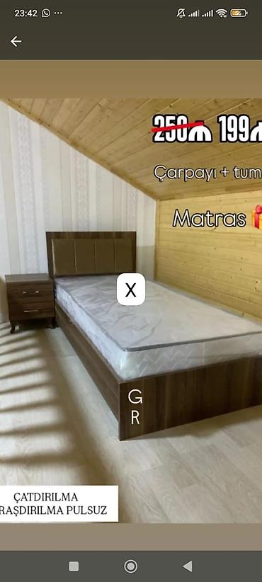 Çarpayı dəsti – çarpayı + tumba, matras hədiyyə - Material: ağac lalafo.az -da Çarpayı dəsti – çarpayı + tumba, matras hədiyyə - Material: ağac