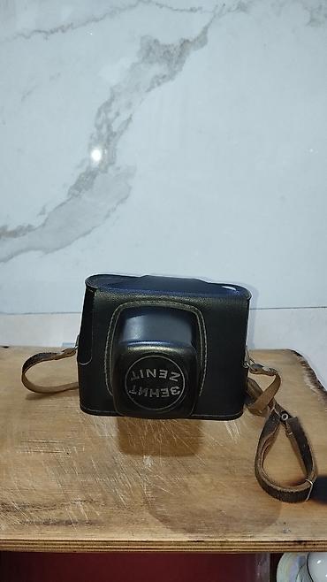 Zenit-E 35mm plyonka fotoaparatı + orijinal dəridən çiyin kəmərli