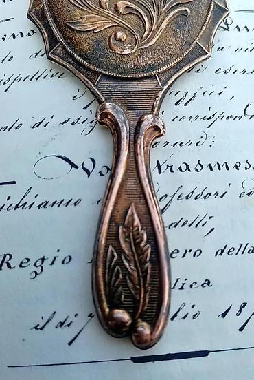 Stare vaze i dekor: Vintage ručno BAKARno reljefno damsko ogledalo. Vintage ručno reljefno — 7
