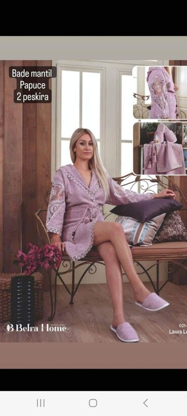 Bademantili: FANTAZI Bade Mantl SET 1/5 BADE MANTIL SA CIPKOM DVA PESKIRA SA CIPKOM — 5