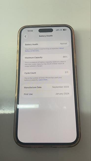 pixel 6 256: IPhone 15 Plus, Б/у, 256 ГБ, Золотой, Зарядное устройство, 86 % — 1