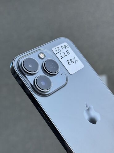 ящик для телефонов: IPhone 13 Pro, Б/у, 128 ГБ, Черный, Защитное стекло, Чехол, 88 %