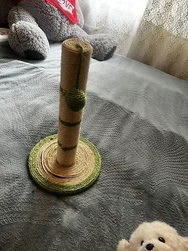 ov itlari: Pişik üçün kağısı/sisal qaşınma dirəyi - Material: təbii sisal iplə — 1