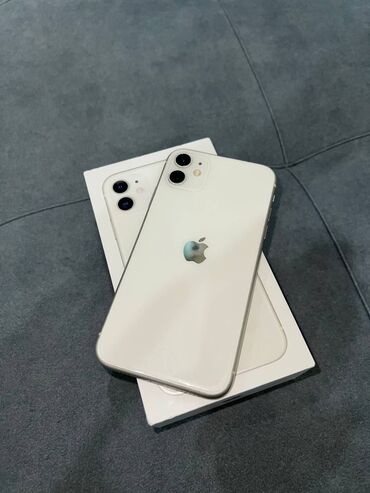 iphone 11 64: IPhone 11, Колдонулган, 64 ГБ, Ак, Каптама, Куту, 77 %