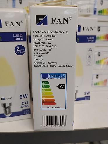 Лампочки: Светодиодная лампа FAN LED Bulb 9W, цоколь E14, 4000K. Компактная — 2