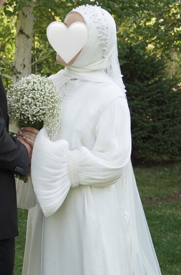 свадебное платье с поясом: Абайка в комплекте с платком, с завязкой на поясв комплекте ещё есть