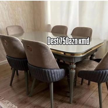 Yemək otağı üçün masa-stul dəsti - Dəst: 1 ədəd yemək masası + 6 ədəd lalafo.az -da Yemək otağı üçün masa-stul dəsti - Dəst: 1 ədəd yemək masası + 6 ədəd