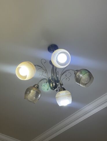 Ev saatları: Çılçıraq, 5 lampa, Metal
