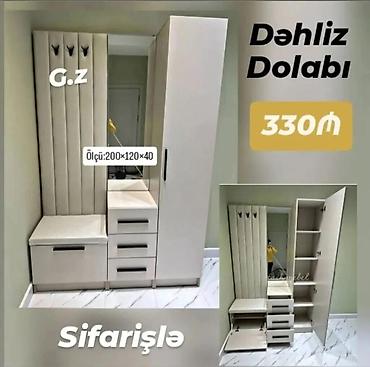 asılqan qarmaq: Dəhliz dolabı – sifarişlə. Ölçü: 200×120×40 sm Qiymət: 330 ₼ — 1