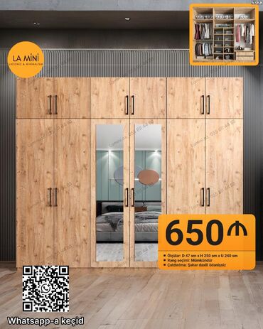 Divanlar: Açılan, 2 qapılı Düz dolab, Qarderob, paltar dolabı