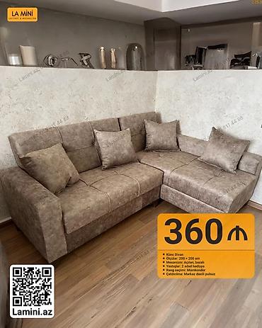 Künc divan – La Mini - Ölçülər: 200 × 200 sm - Mexanizm: Açılan
