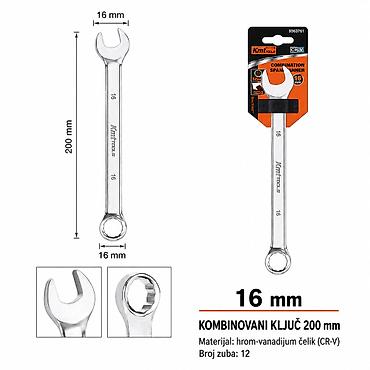 KMT Kombinovani ključ 16 mm (model 9363761) - Tip: kombinovani ključ