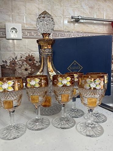 sufre dekoru: Bohemia Crystal 1845 – qraf və badə dəsti - Material: Orijinal — 3