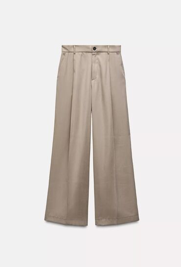 Rover: Брюки, Zara, M (EU 38), цвет - Бежевый