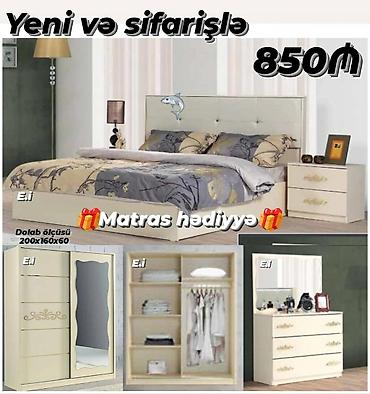 kredit mebeller: Yataq otağı dəsti – elegant krem rəngli dizayn Dəstə daxildir: - — 1
