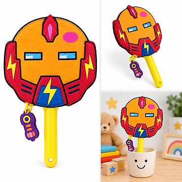 KMT Halloween dečja maska sa drškom – robotski heroj HW-009 - Opis
