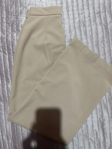 bej şalvar: Bershka qadın şalvarı 34 razmer - Model: Klassik düz kəsim, hündür — 3