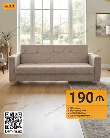az bayraq: Məhsul: Divan - Ölçü: 200 sm - Mexanizm: Açılan, bazalı - Yastıqlar — 1