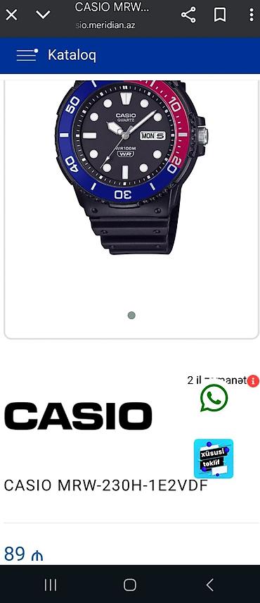 Qol saatları: Yeni, Qol saatı, Casio, rəng - Gümüşü — 21