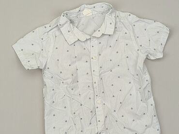 koszula ze stójką krótki rękaw: Koszula 1.5-2 lat, stan - Bardzo dobry, wzór - W paski, kolor - Biały