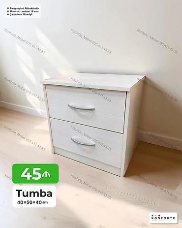 Tumba – 40×50×40 sm • 2 siyirməli, hamar səthli, kompakt dizayn •