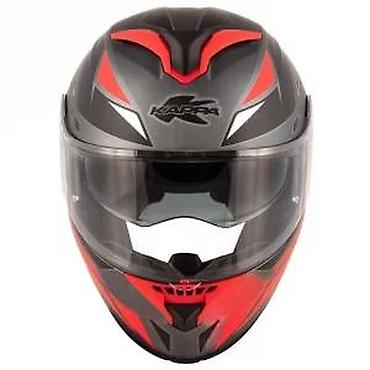 Kawasaki: Kappa integralna moto kaciga – sportski dizajn, crno‑siva sa crvenim — 13