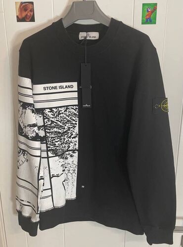 Köynək və bluzalar: Stone Island Printed Crew Sweatshirt 'Black' Состояние - 10/10