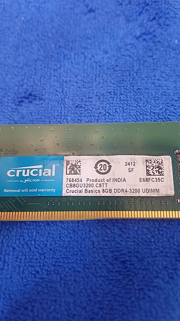 crucial: Operativ yaddaş (RAM) Crucial, 8 GB, 3200 Mhz, DDR4, PC üçün, Yeni — 4