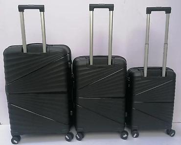 Putni koferi i torbe: Set tvrdih kofera – 3 komada, crna boja - Materijal: čvrsta ABS/PC — 4