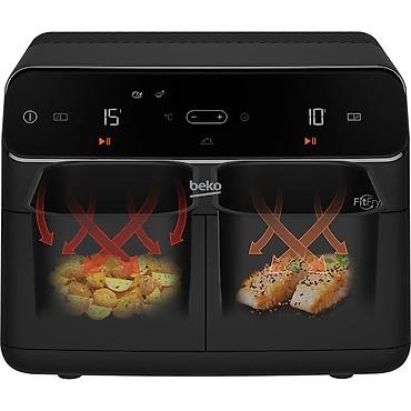printer ucuz: Beko FRL 5388 B Dual Zone Air Fryer – 8.5L (4.25L + 4.25L), 2400W, 7 — 1