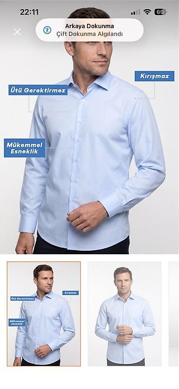 ağ köynək: Köynək, Kiğılı, XL, rəng - Mavi — 1